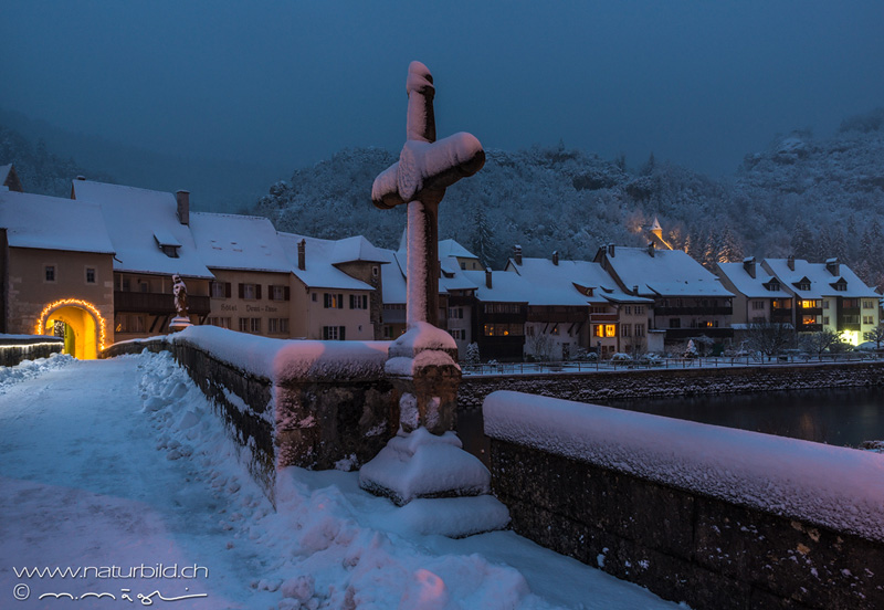 St Ursanne Schnee Jura